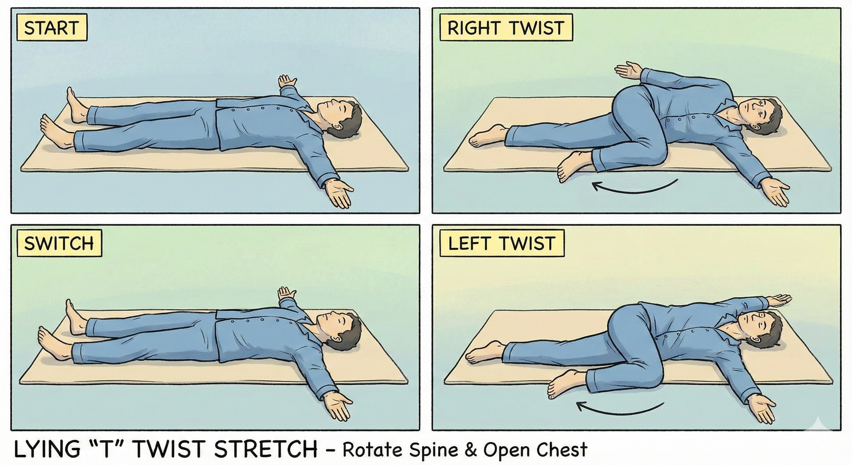 Lying T Twist Stretch